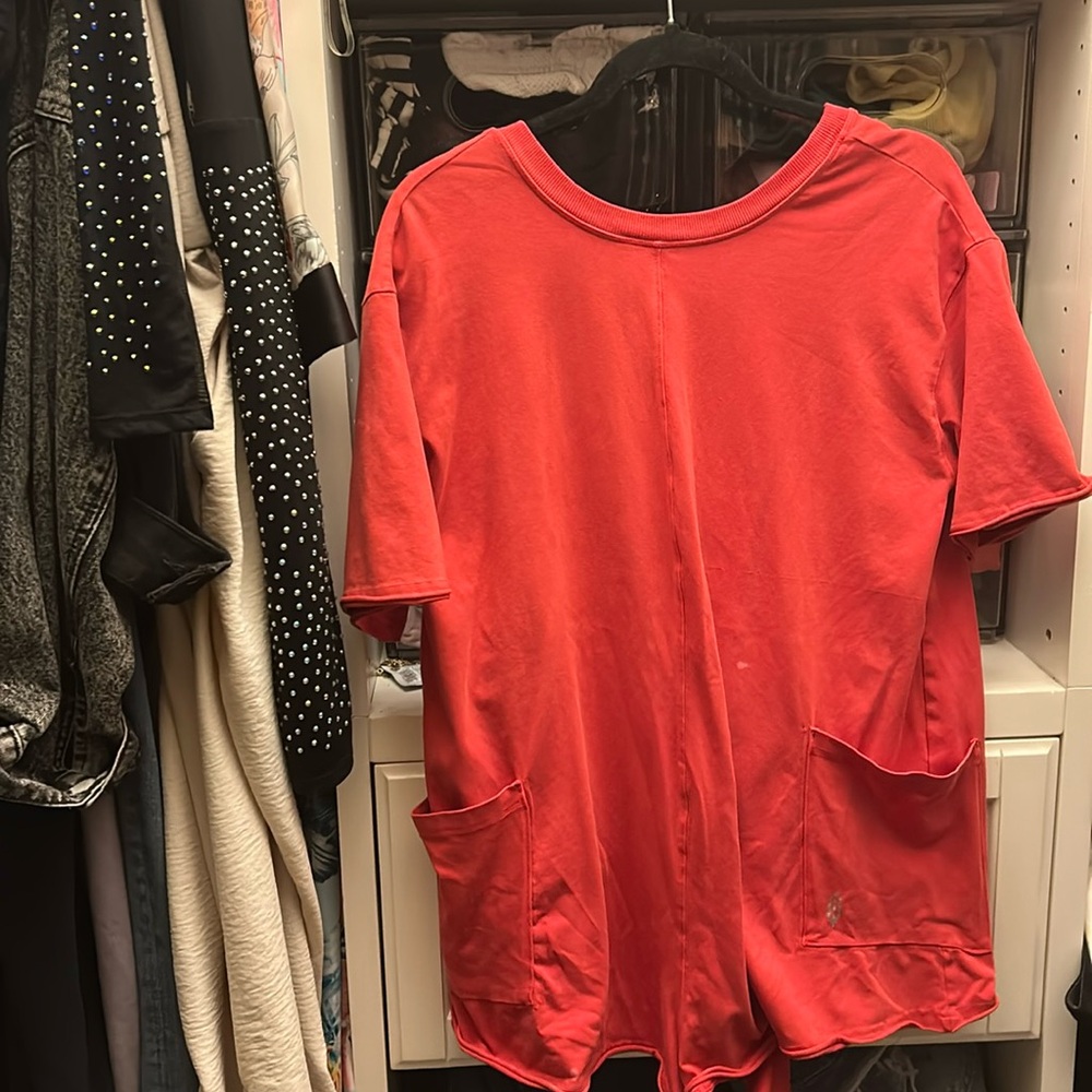 Free people hot shot winterberry romper tee